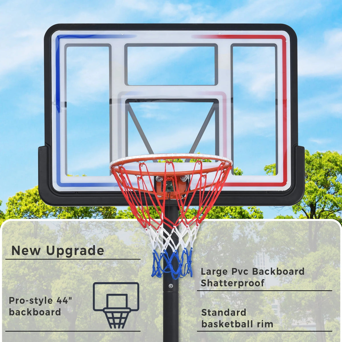 Kids Adjustable Basketball Hoop with Wheels B7445