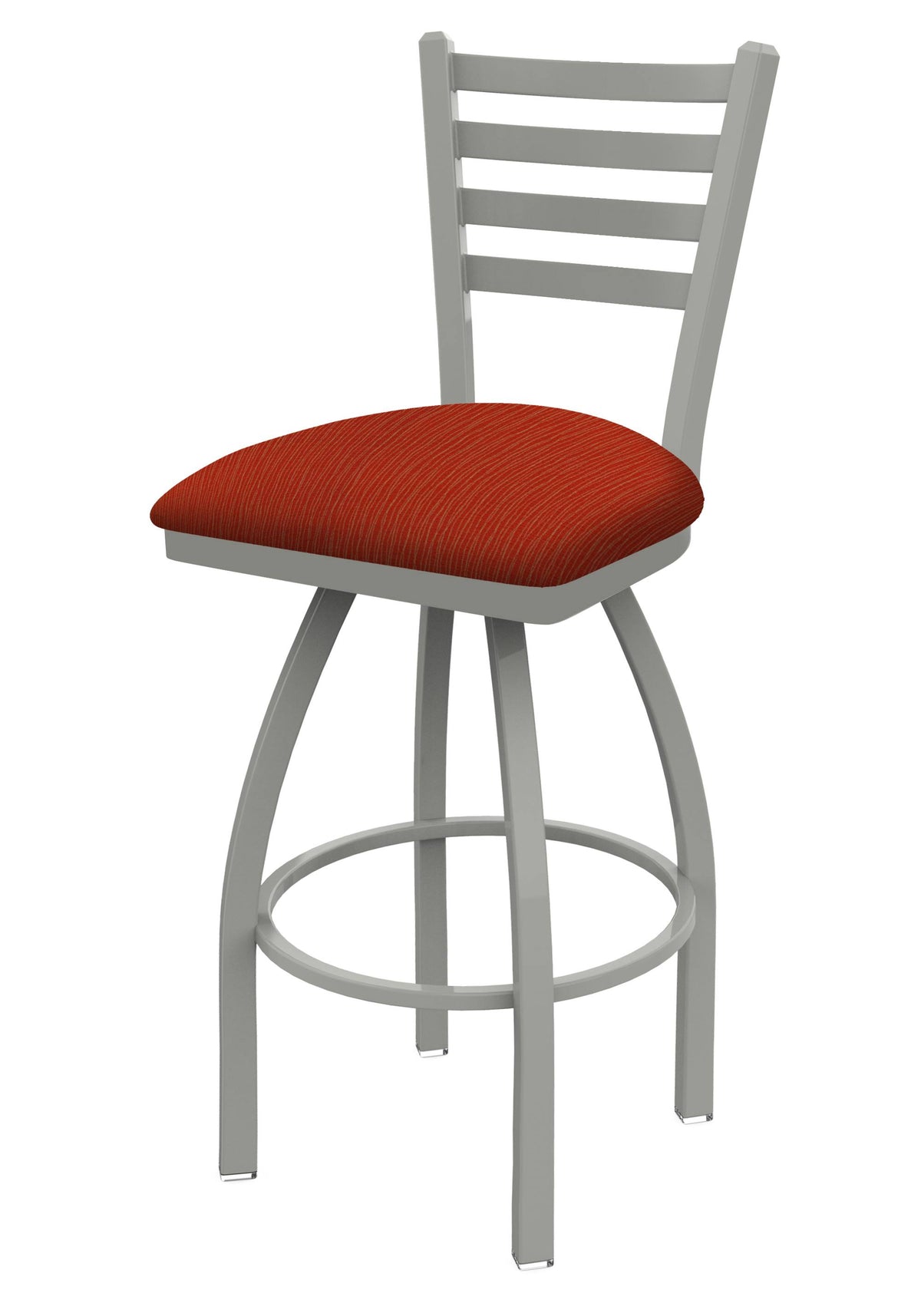 25-inch Swivel Counter Stool with Anodized Nickel Finish and Graph Poppy Seat P2344