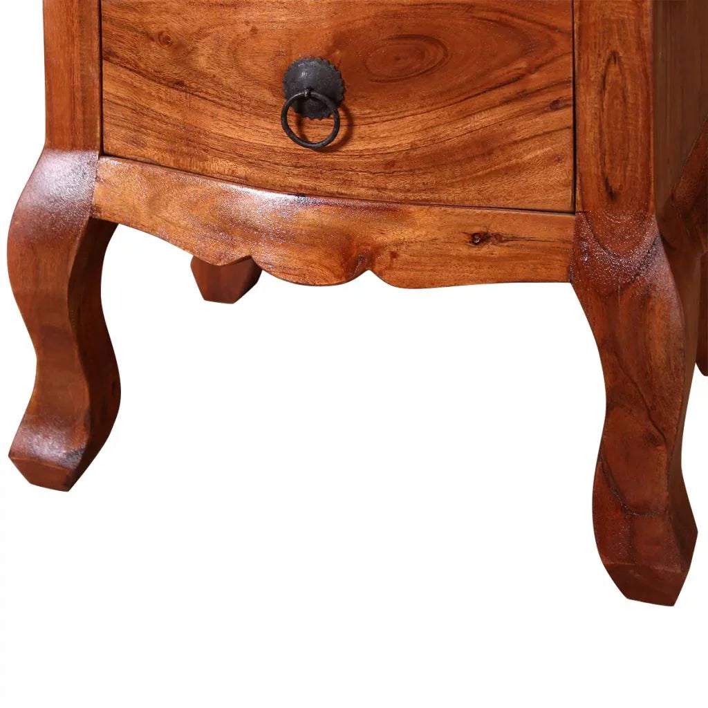 Nightstand with Drawers Solid Acacia Wood A46844
