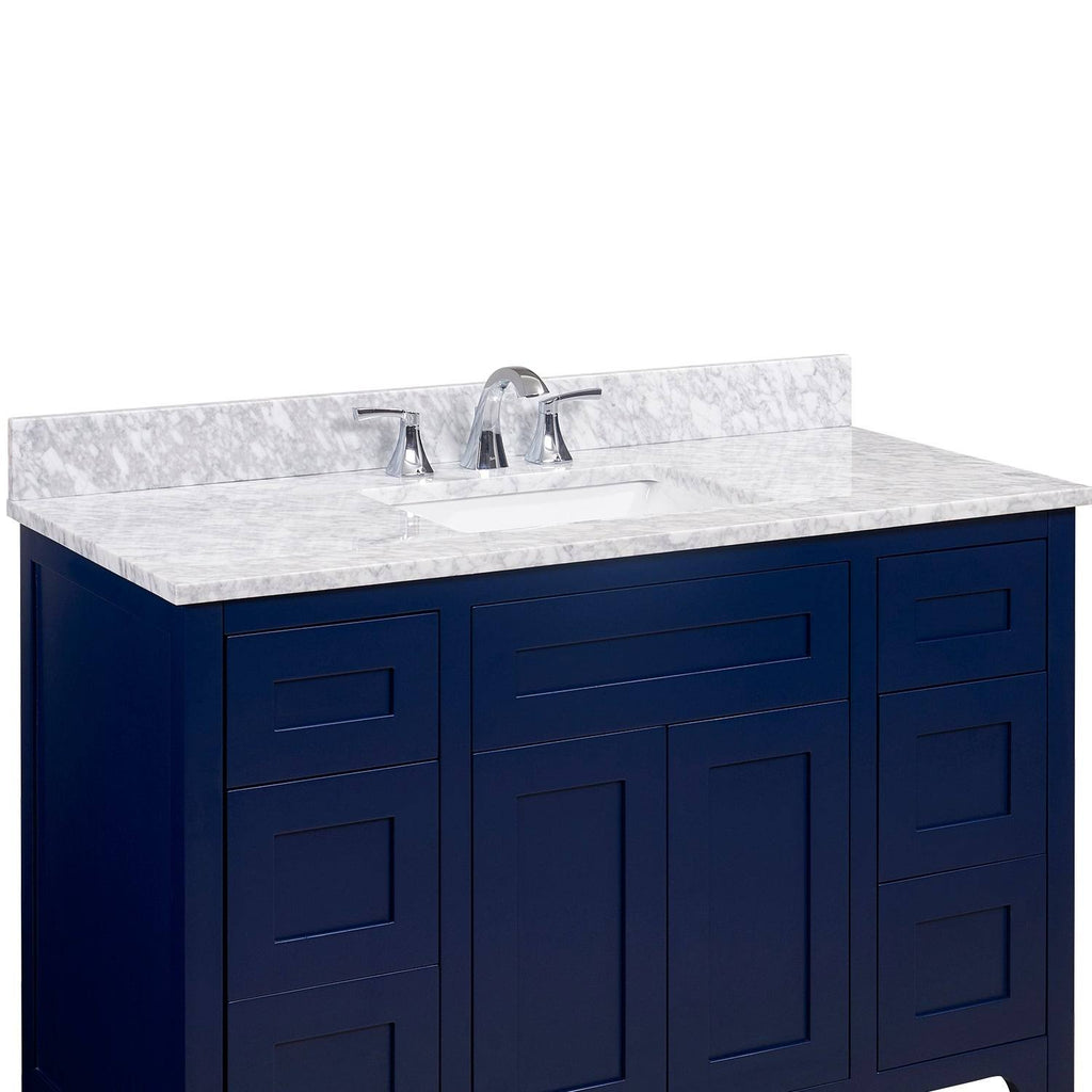 Carrara White Single Bathroom Vanity Top with Sink E29818