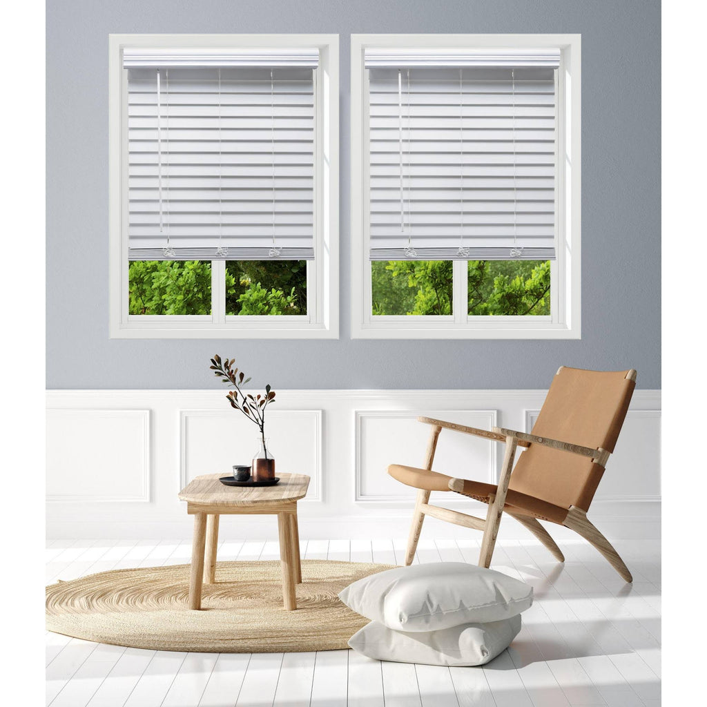 White Faux Wood Blinds C81815