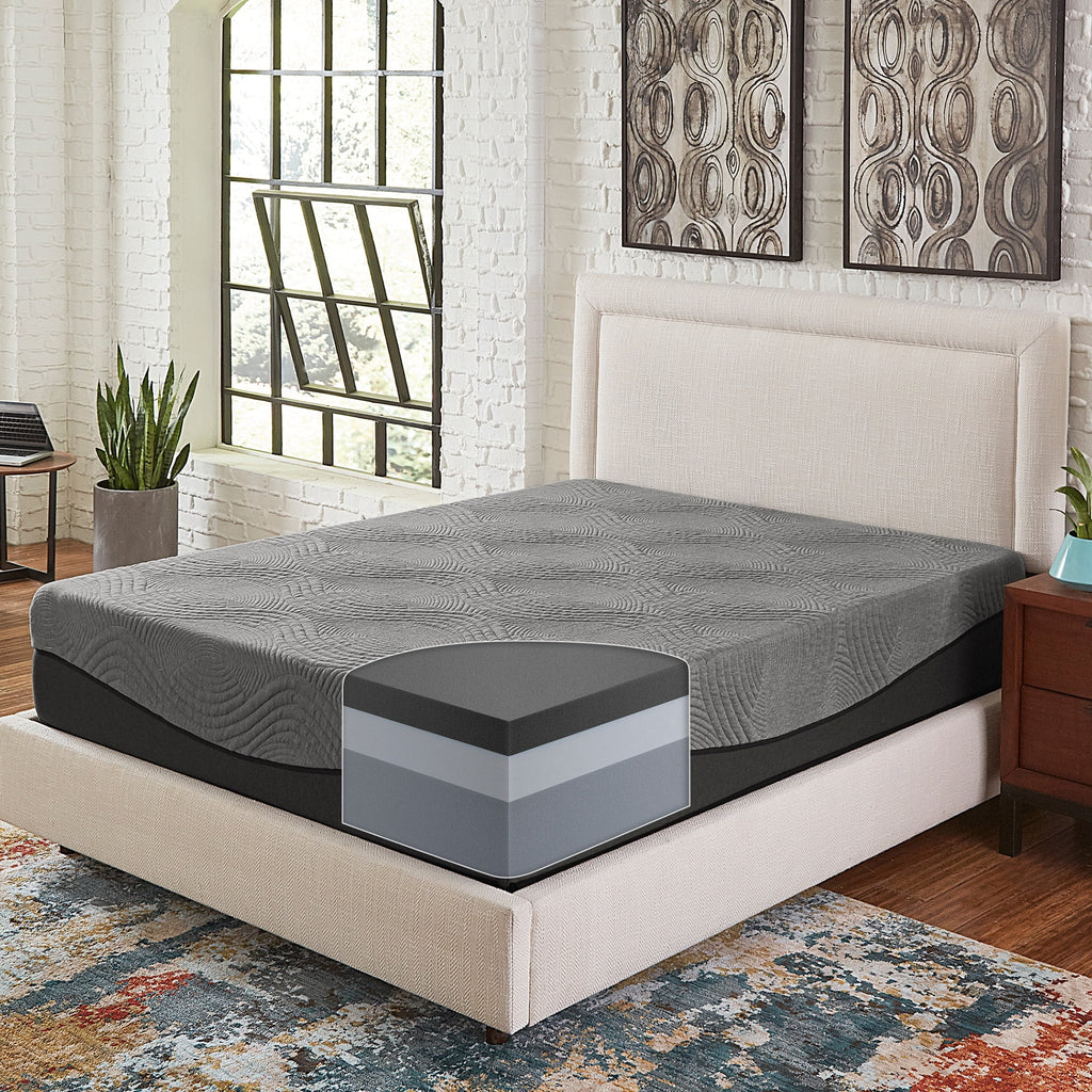 Charcoal 14-inch Memory Foam Mattress King W565