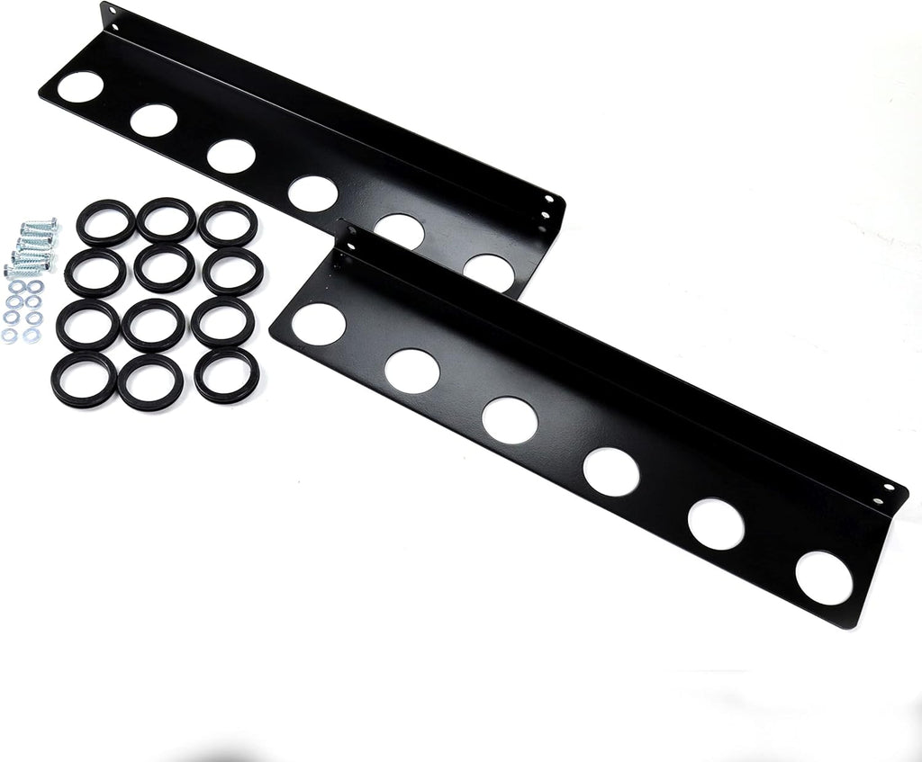 Black Powder Coated Steel Wall Mounted Tool Rack Pack of 2 Y9435