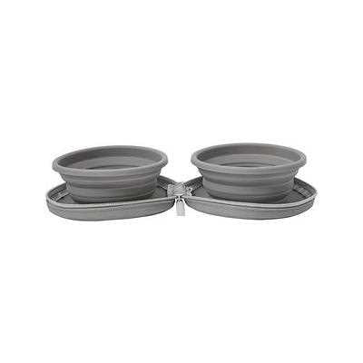 Collapsible Silicone Dog & Cat Bowl, Gray, Small J72518