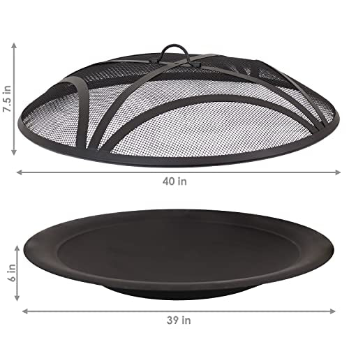 23-Inch Replacement Steel Fire Pit Bowl with Round Spark Screen Y9518