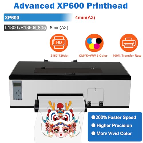 DTF Printer Machine with XP600 Printhead, 5760 * 1440dpi, Roll Feeder B176078