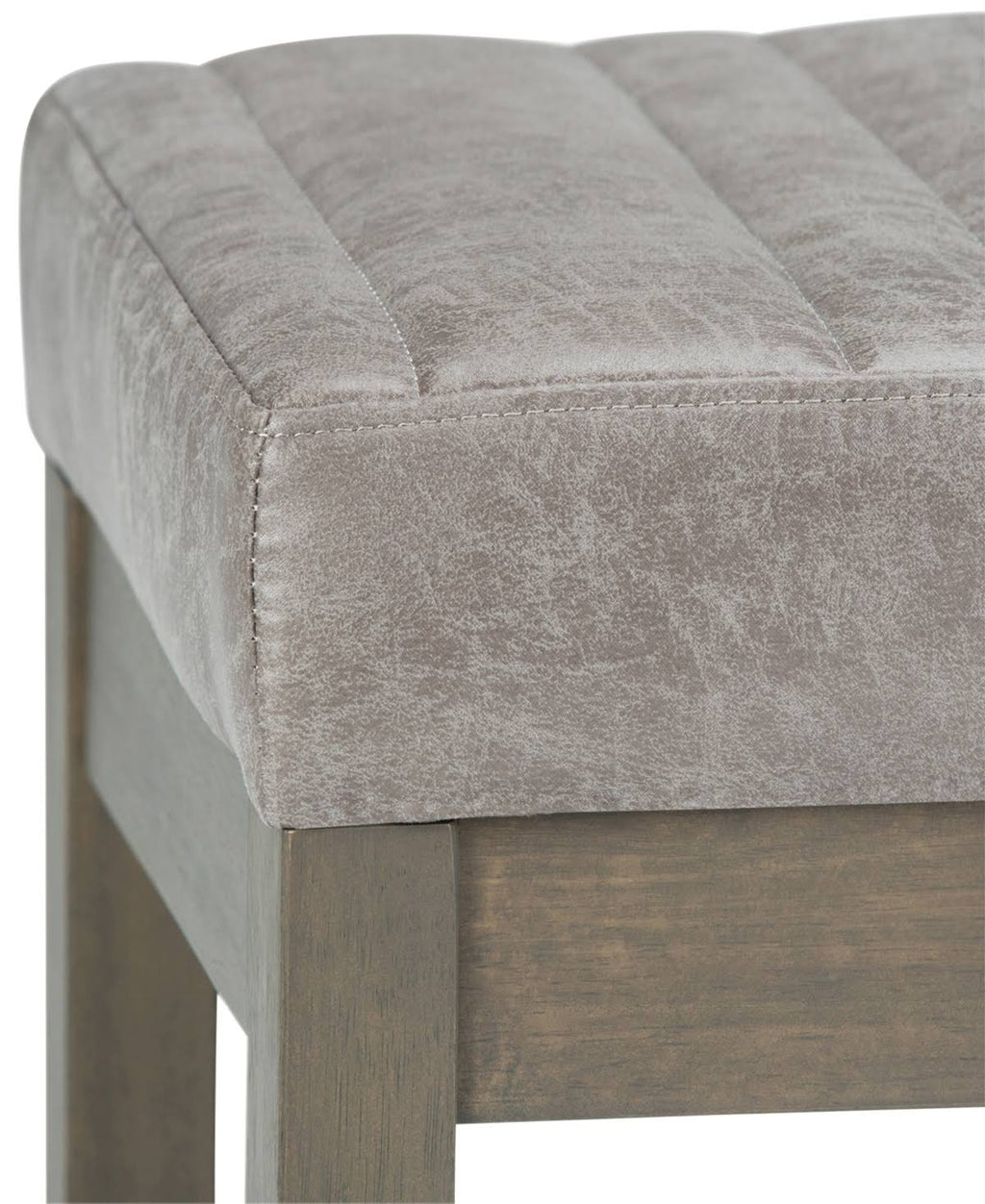 Distressed Grey Taupe Ottoman Bench H40157