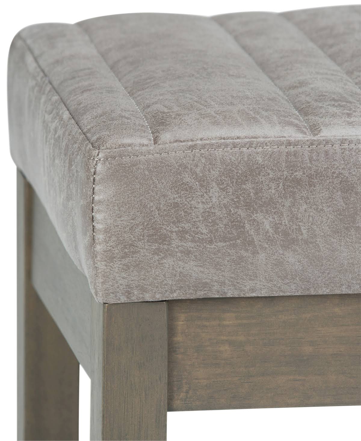 Distressed Grey Taupe Ottoman Bench H40157
