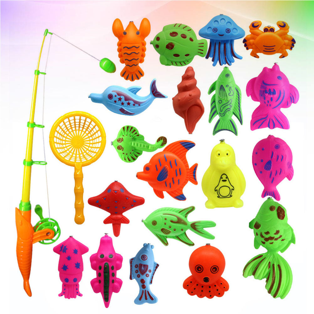 22pcs Magnetic Fishing Game Set with Rod and Net S945