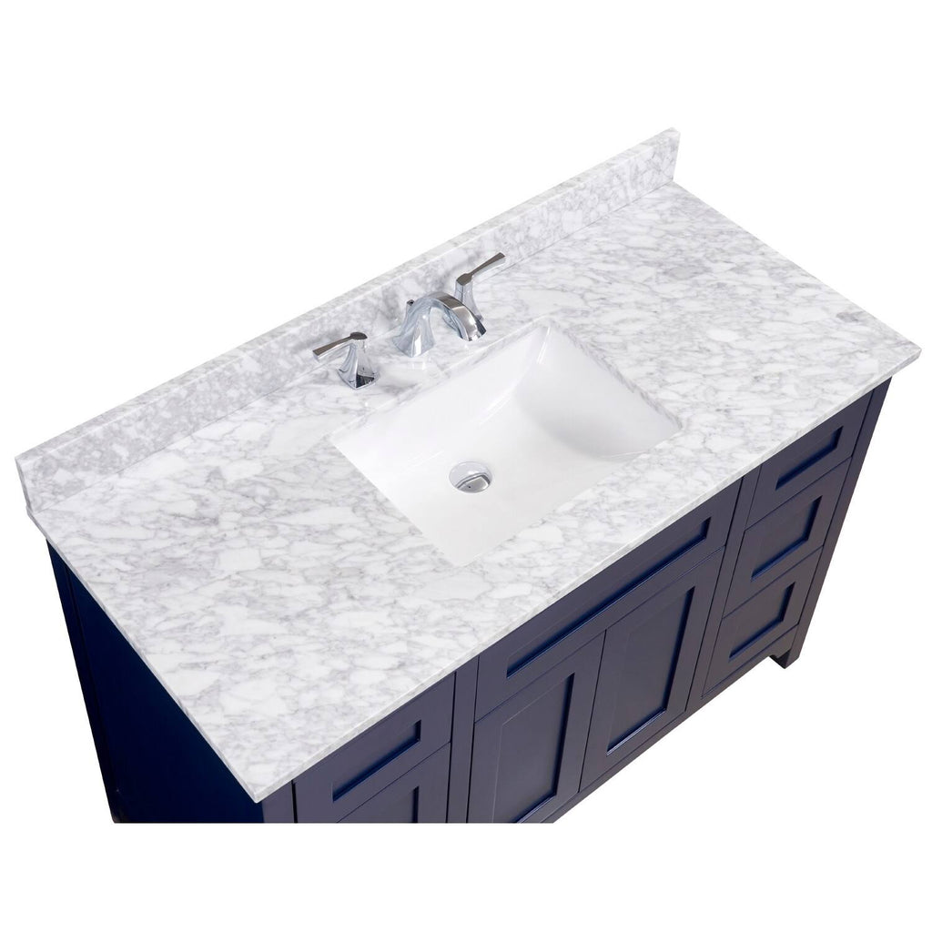 Carrara White Single Bathroom Vanity Top with Sink E29818