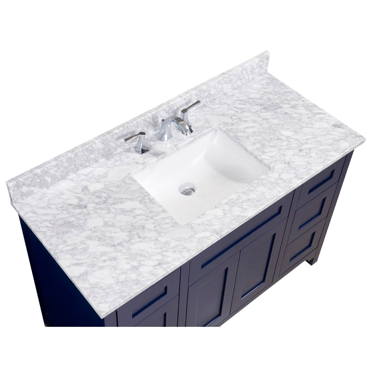 Carrara White Single Bathroom Vanity Top with Sink E29818