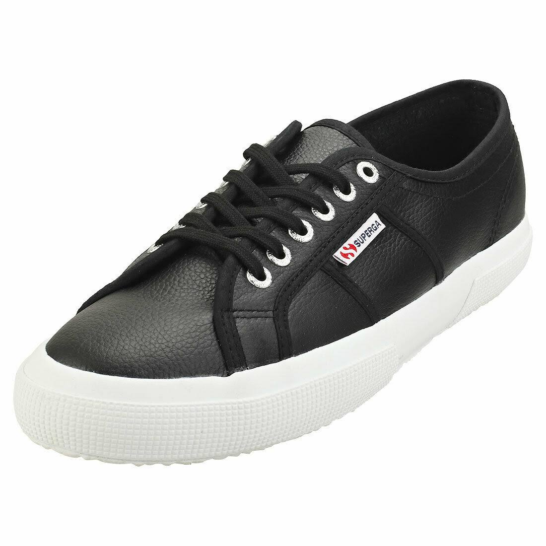 Black Leather Casual Trainers E548