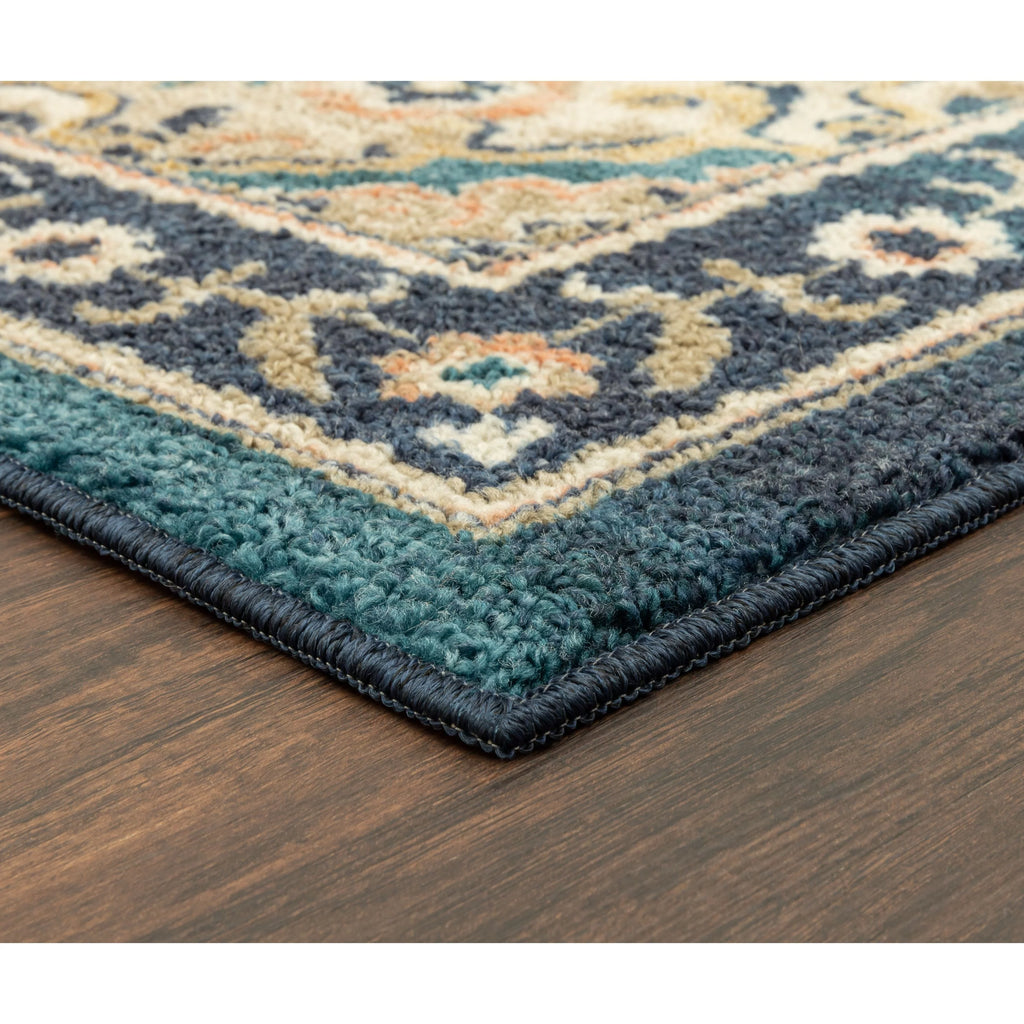 Teal Blue Print Indoor Area Rug, 7' x 10' G78795