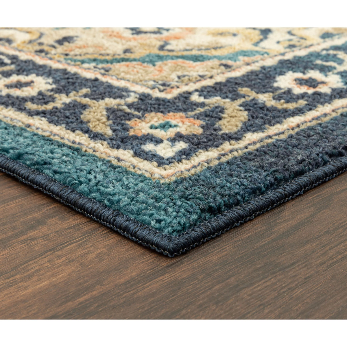 Teal Blue Print Indoor Area Rug, 7' x 10' G78795