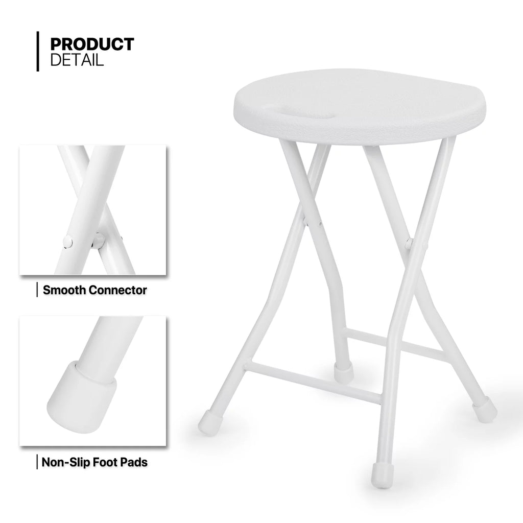 7 Pieces 4.5 FT Folding Round Table and Chair Set White T825592