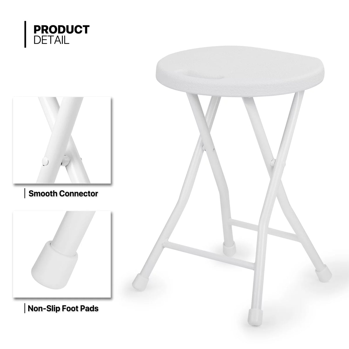 7 Pieces 4.5 FT Folding Round Table and Chair Set White T825592