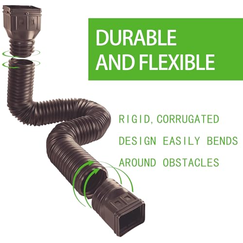 3 Pack Flexible Downspout Extension 21 to 60 Inches Brown G292