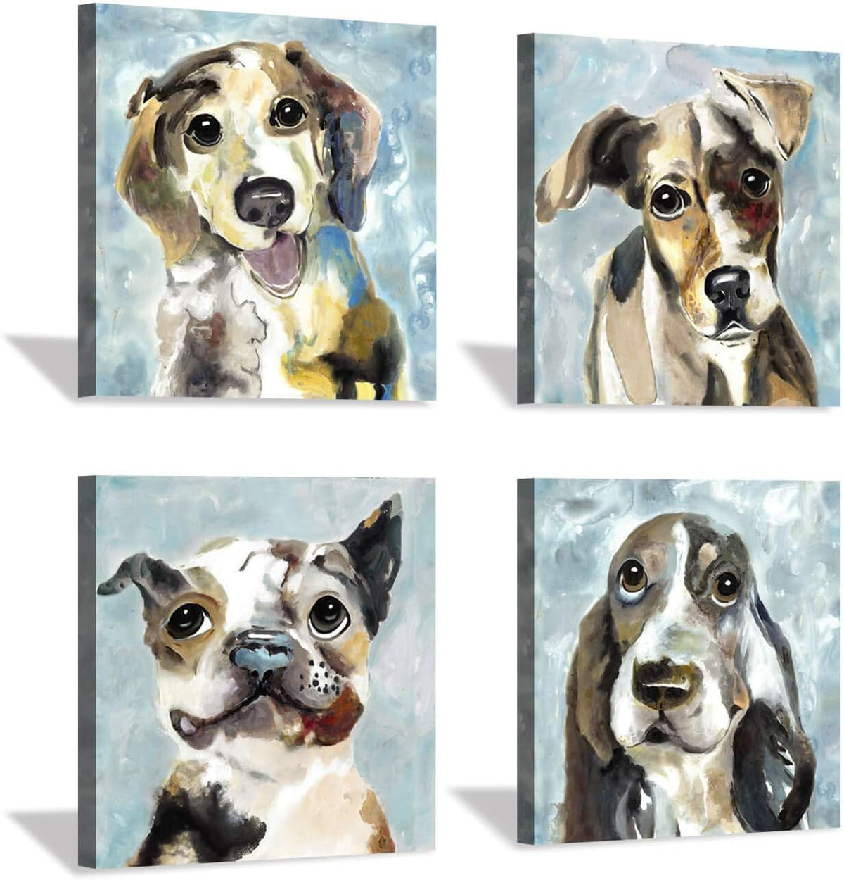 Abstract Dog Canvas Print 16'' x 16'' 4 Panels F37281