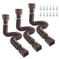 3 Pack Flexible Downspout Extension 21 to 60 Inches Brown G292