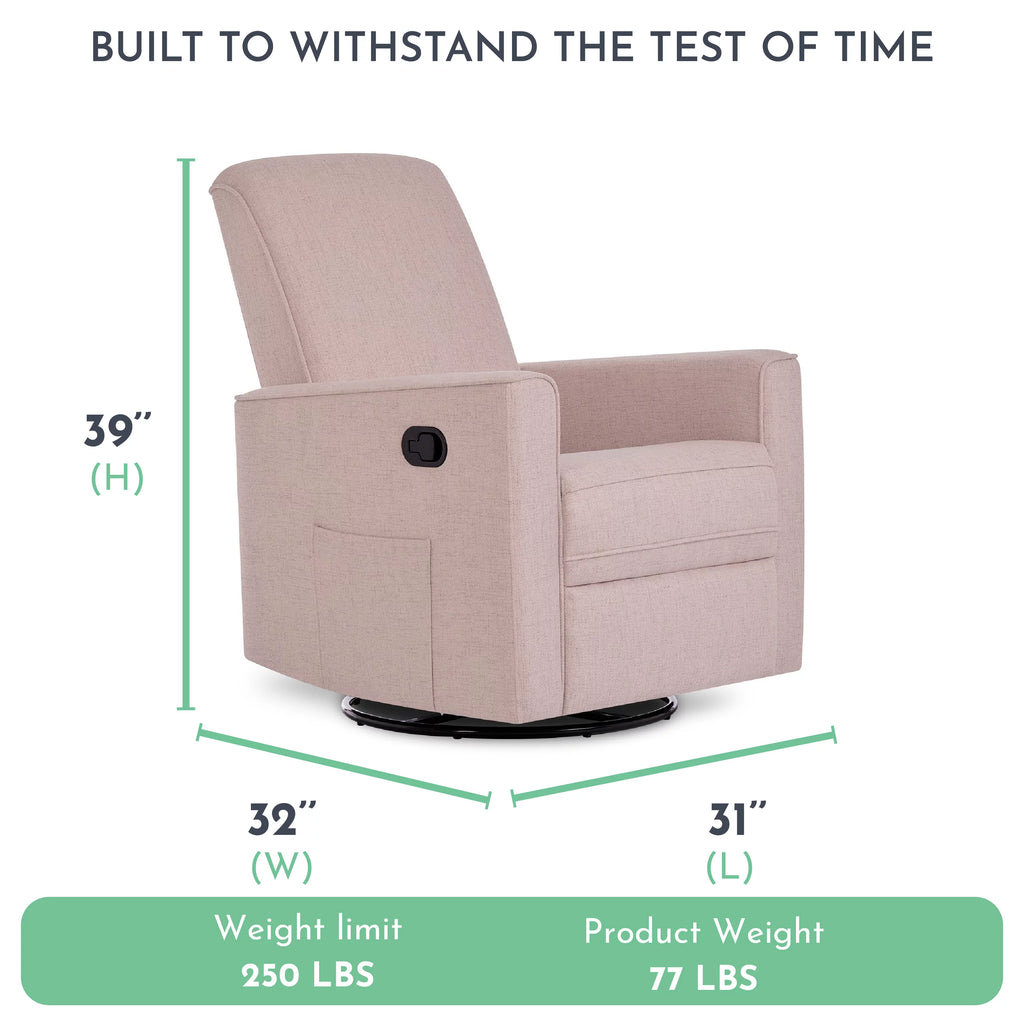 Rose Polyester Glider Recliner H80273