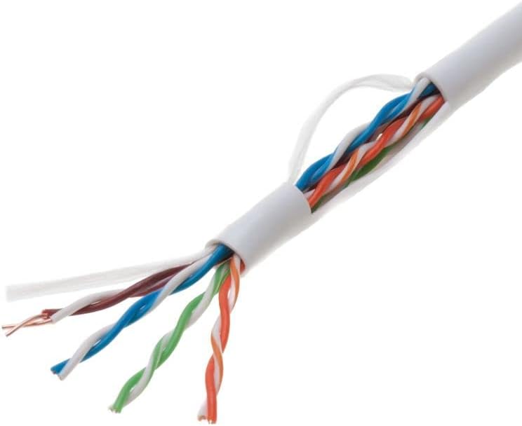 1000ft Cat5e White Solid 24AWG Shielded FTP Bulk Network Wire J51308
