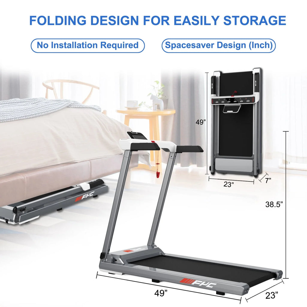 Folding Treadmill with Incline 3.5HP 8.5MPH Foldable Compact Electric Treadmill V184