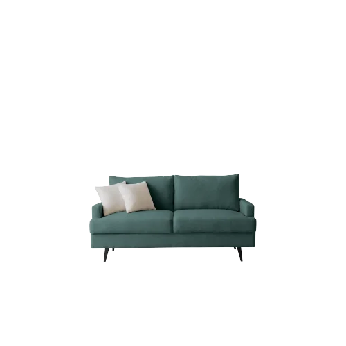 Emerald Fabric Upholstered Sofa with Metal Legs N519