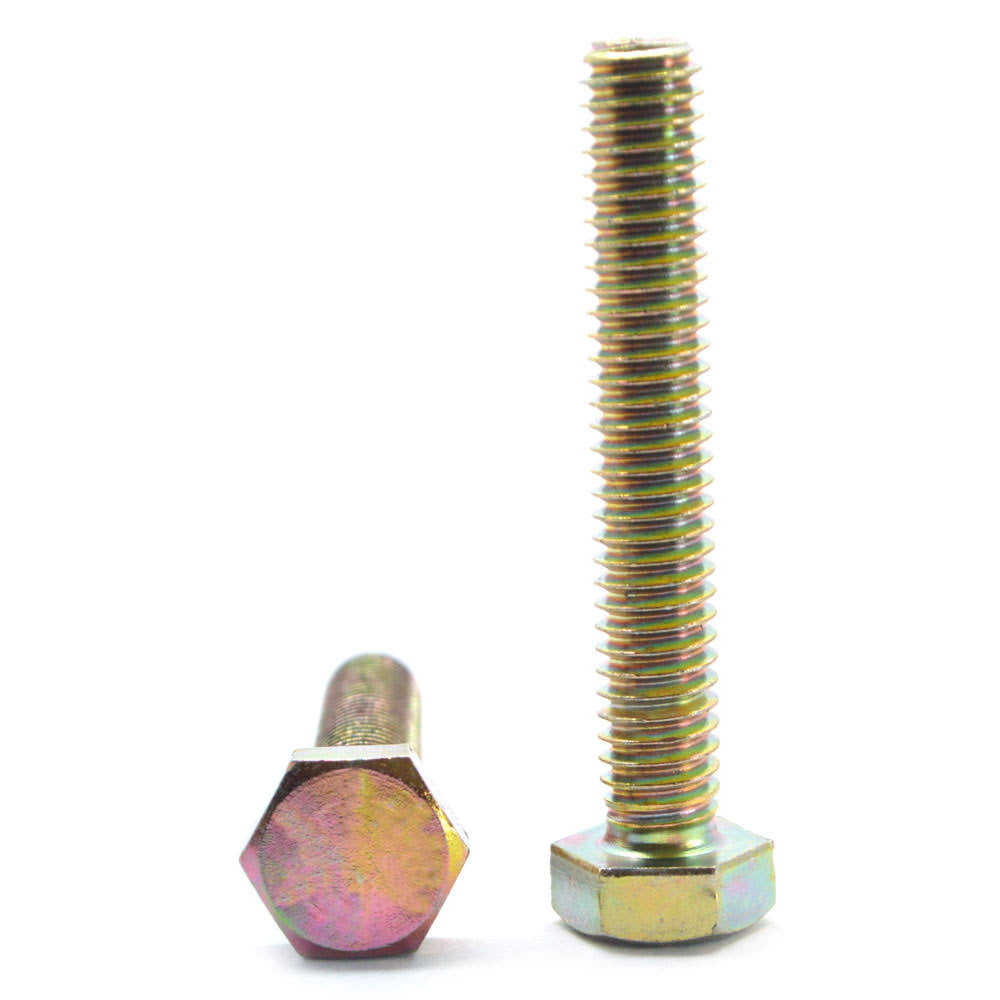 1-8 x 4 1/2 Coarse Thread Grade 8 Hex Tap Bolt Alloy Steel Yellow Zinc Plated B1634