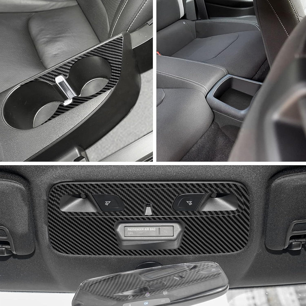 Carbon Fiber Texture Vinyl Wrap Center Console Dashboard Cover for Chevrolet Camaro 28PCS Black Z962038