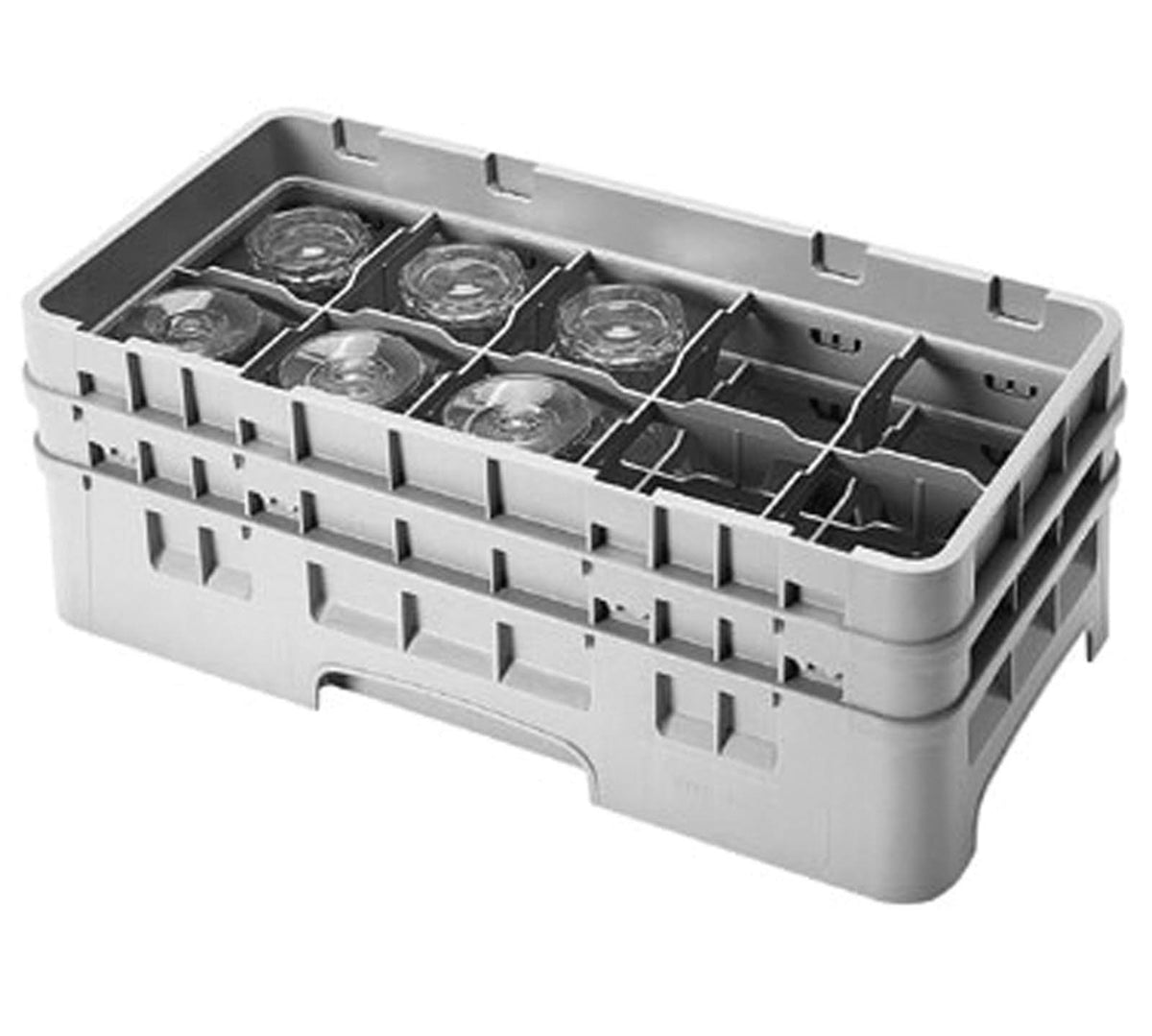 Half Size Glass Rack - 10 Compartments - Brown Base C8591