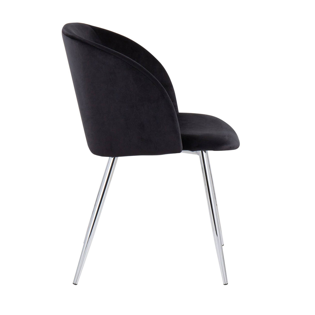 Black Velvet and Chrome Chair Set of 2 K47624