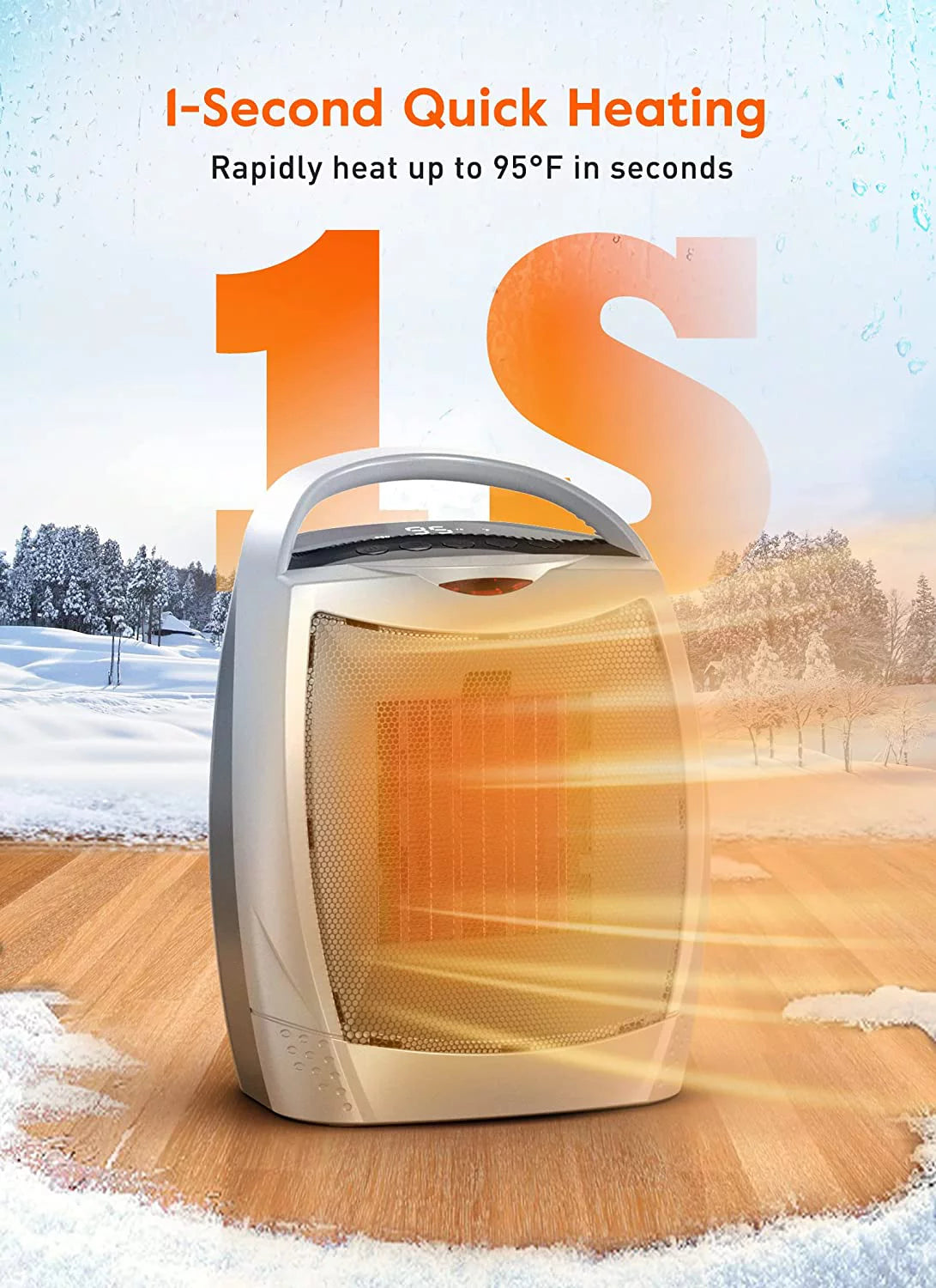 1500W Portable Space Heater with Timer S325790