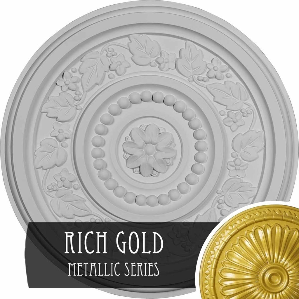 Marseille Ceiling Medallion, Hand-Painted Rich Gold K37861