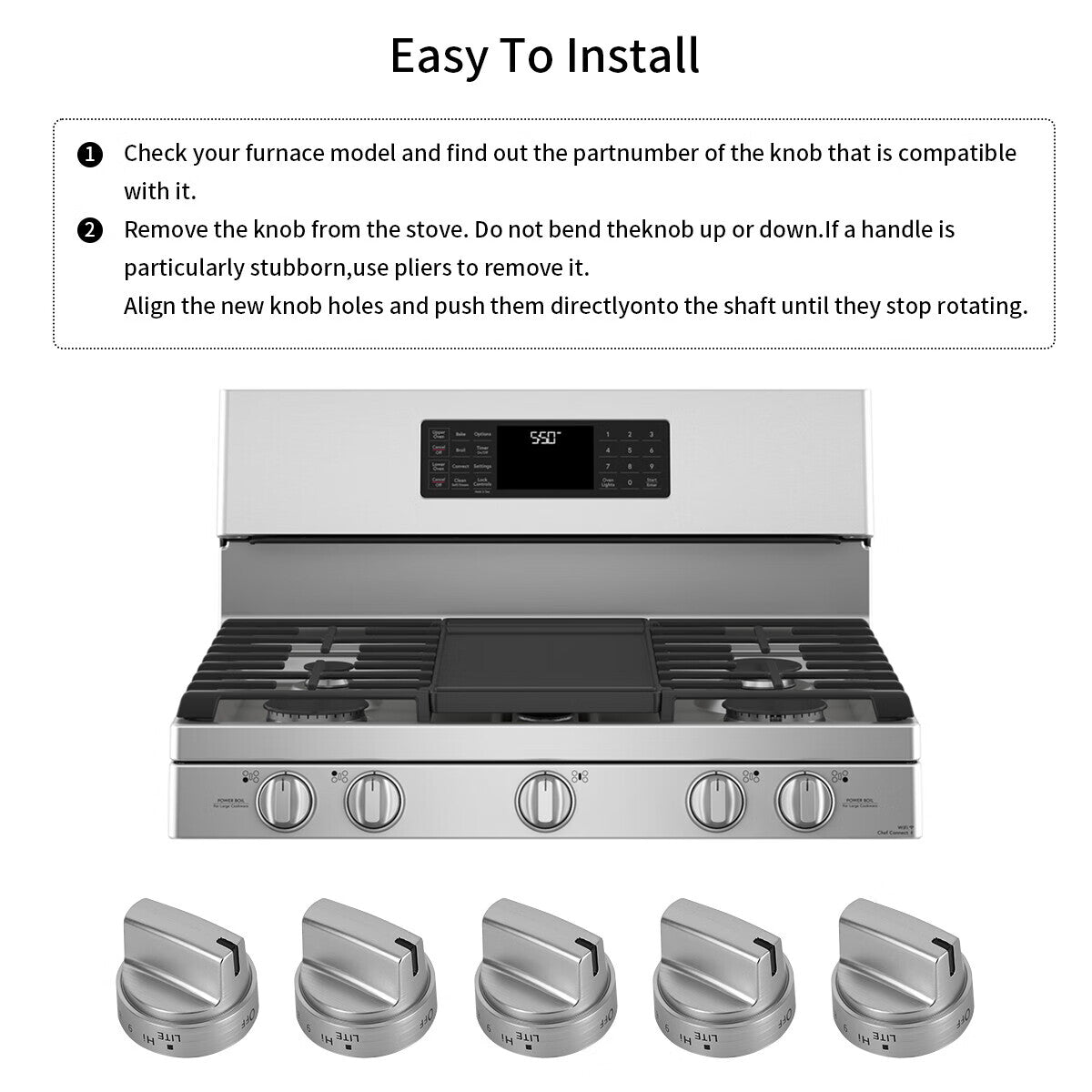 5Pcs Gas Stove Knob Replacement X96697