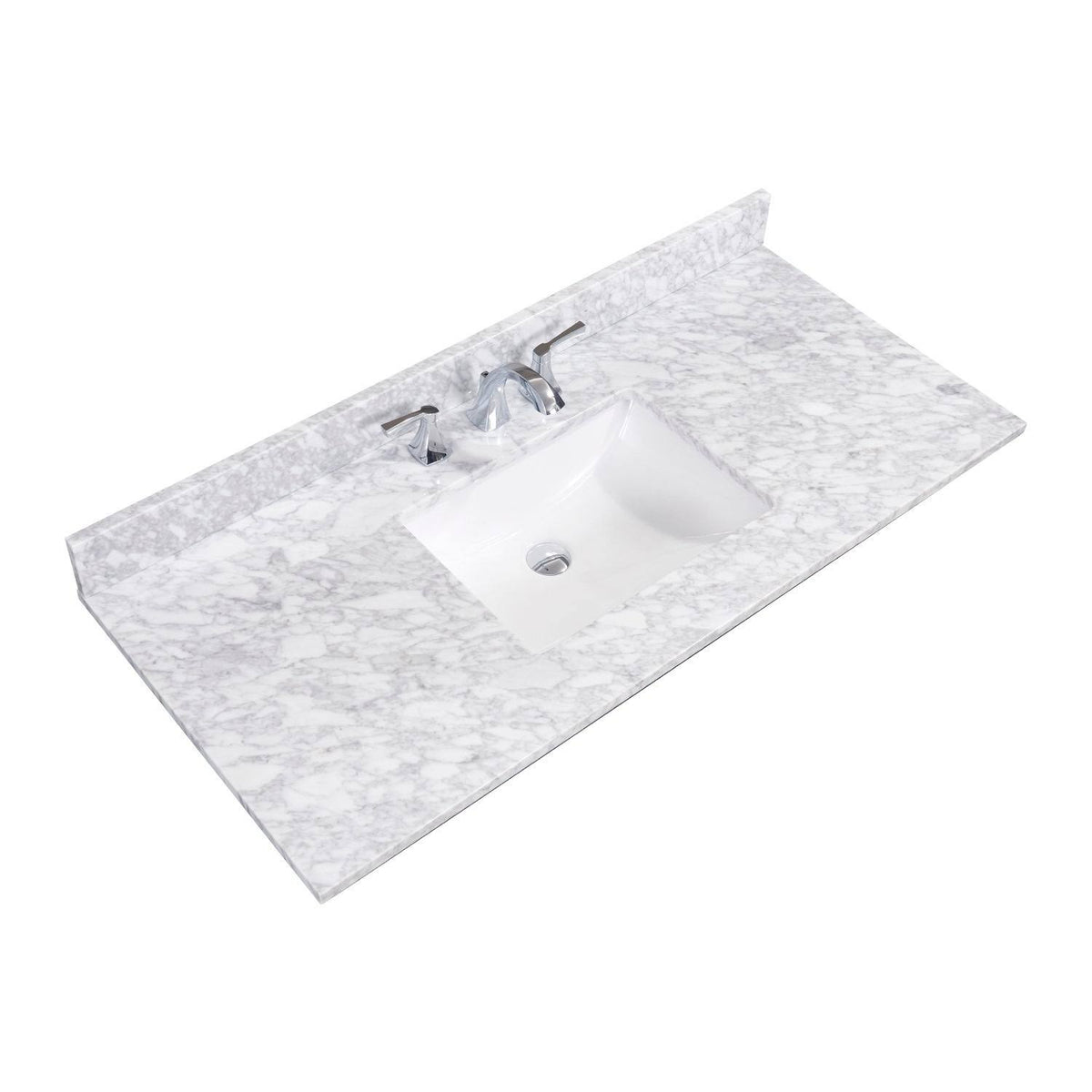 Carrara White Single Bathroom Vanity Top with Sink E29818