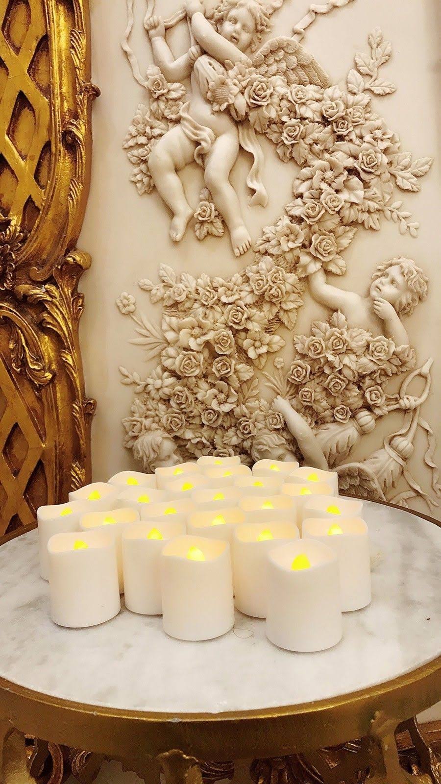 Battery-Powered Unscented LED Tea Light Candles, 24 Pack M6706