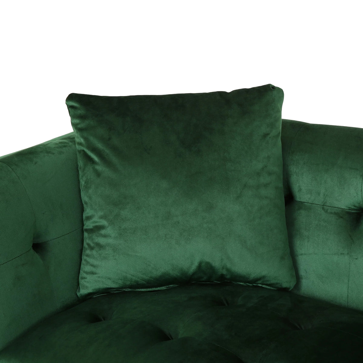 Modern Glam Velvet Tufted 3 Seater Sofa with Accent Pillows S761168