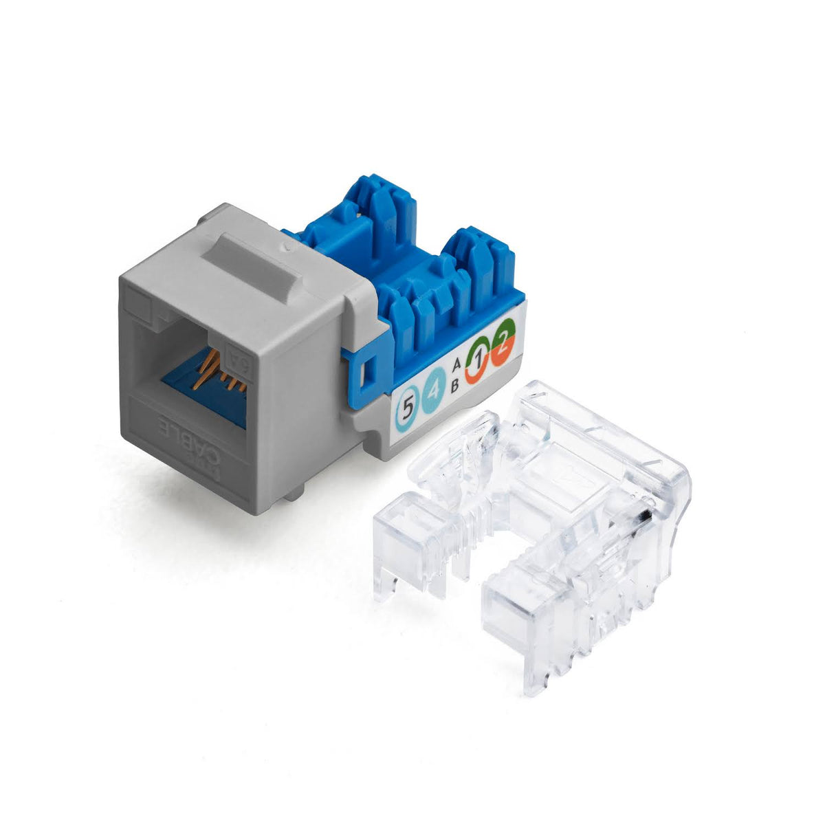 Cat6a Punch Down Keystone Jack - Unshielded - Gray - 24pc H3540