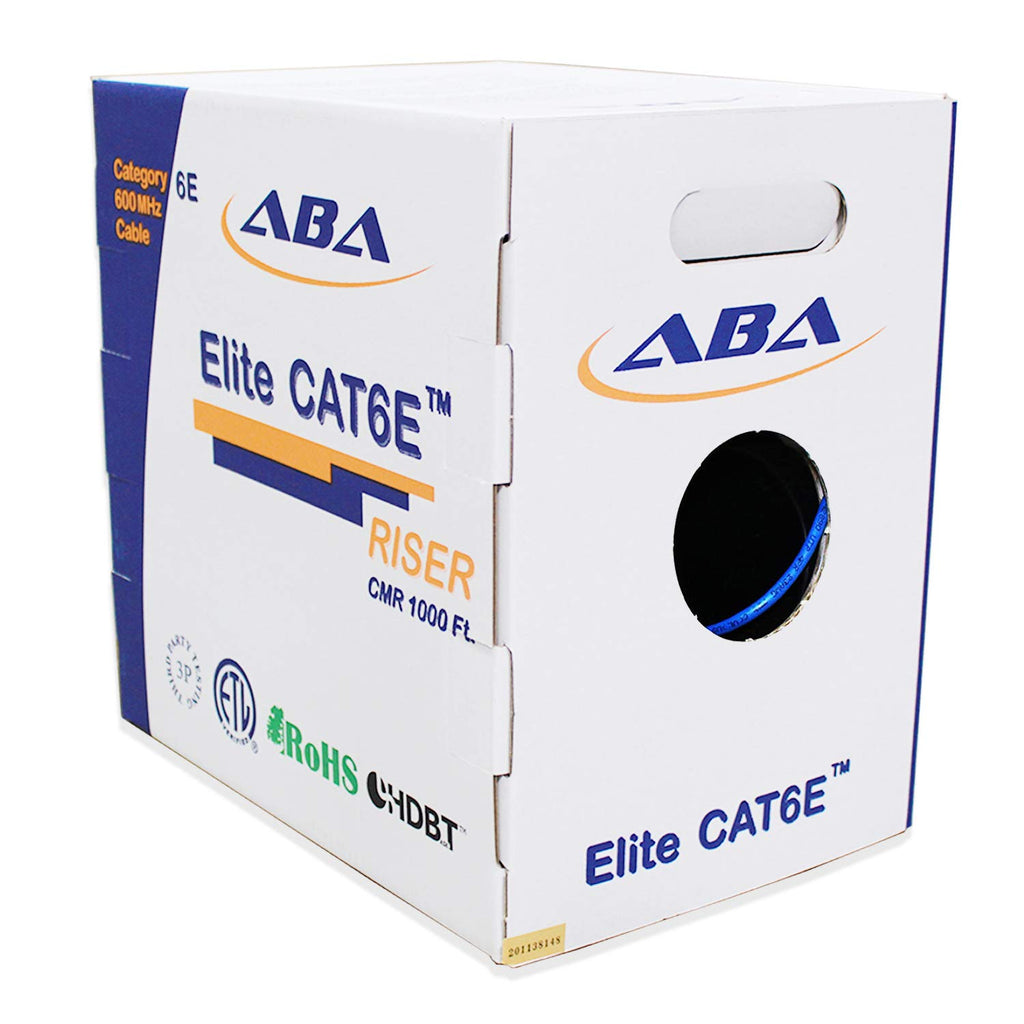 Black 1000ft Cat6 CMR Riser Ethernet Cable P3851