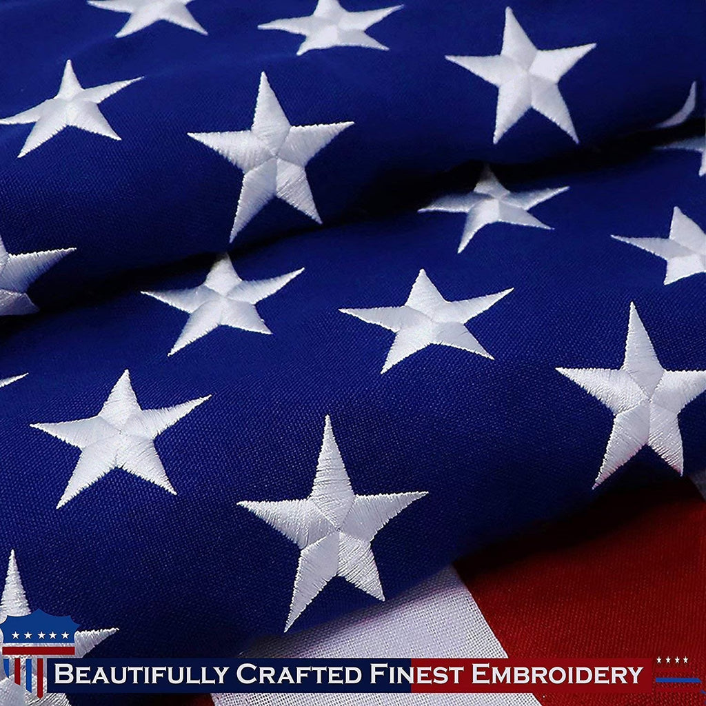 American Flag 4x6 Ft Heavy Duty Spun Polyester Embroidered Stars Sewn Stripes Brass Grommets L555029