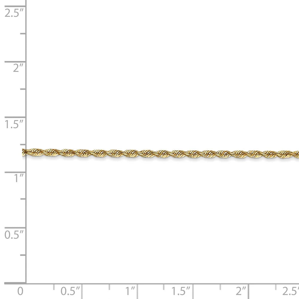 14kt Yellow Gold Diamond Cut Rope Chain, 30 inch, Lobster Clasp V3967