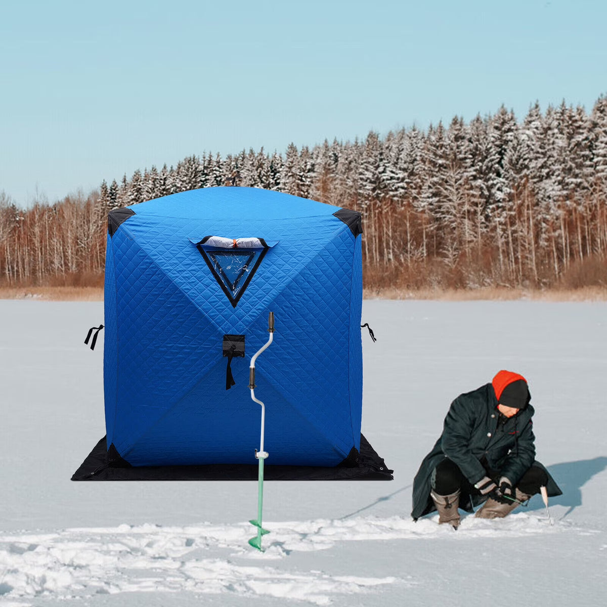 Portable Ice Fishing Tent Thermal Shelter 1-2 People V49816