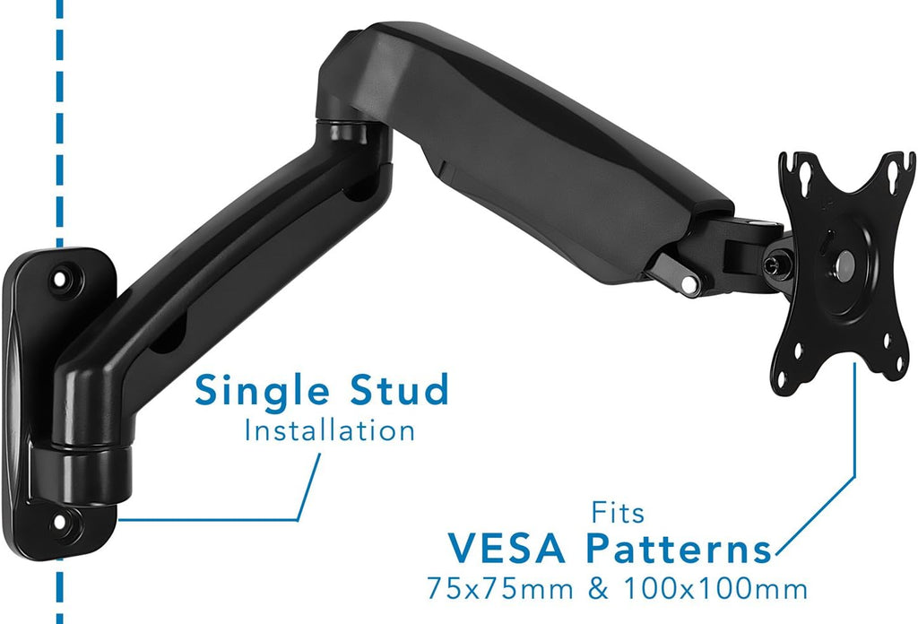 Full Motion Gas Spring Monitor Wall Mount Arm for 13-32 Inch Screens R128905