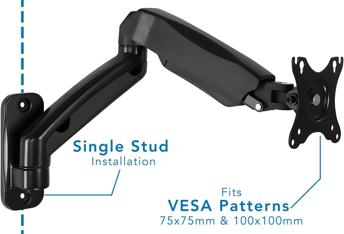 Full Motion Gas Spring Monitor Wall Mount Arm for 13-32 Inch Screens R128905