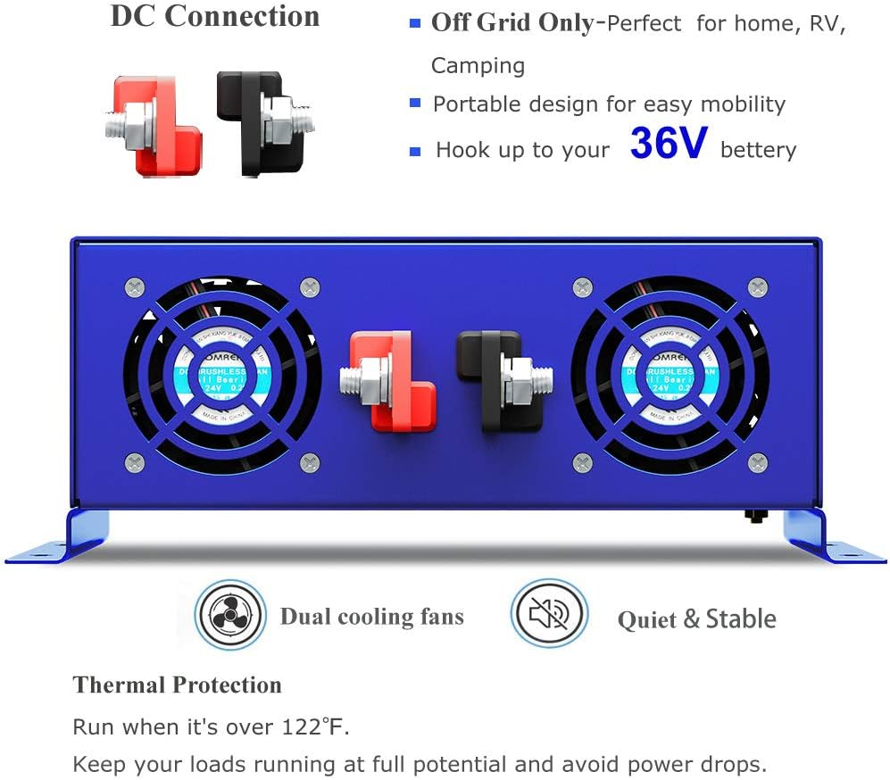 3500W Pure Sine Wave Inverter 36V DC to 120V AC L853644