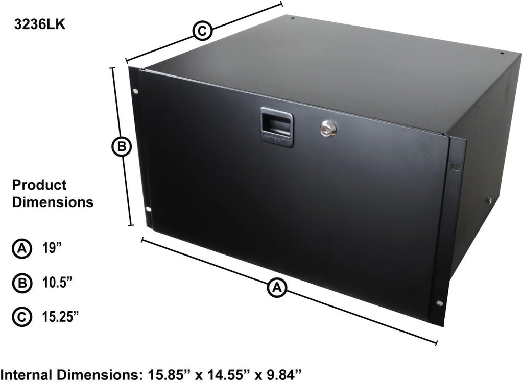 Lockable Steel Rack Drawer (6U) L897224