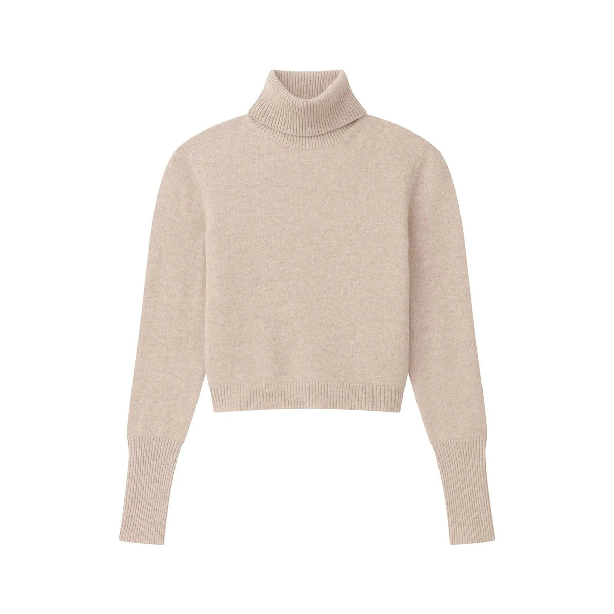 Cashmere Cropped Turtleneck Oatmeal D49624