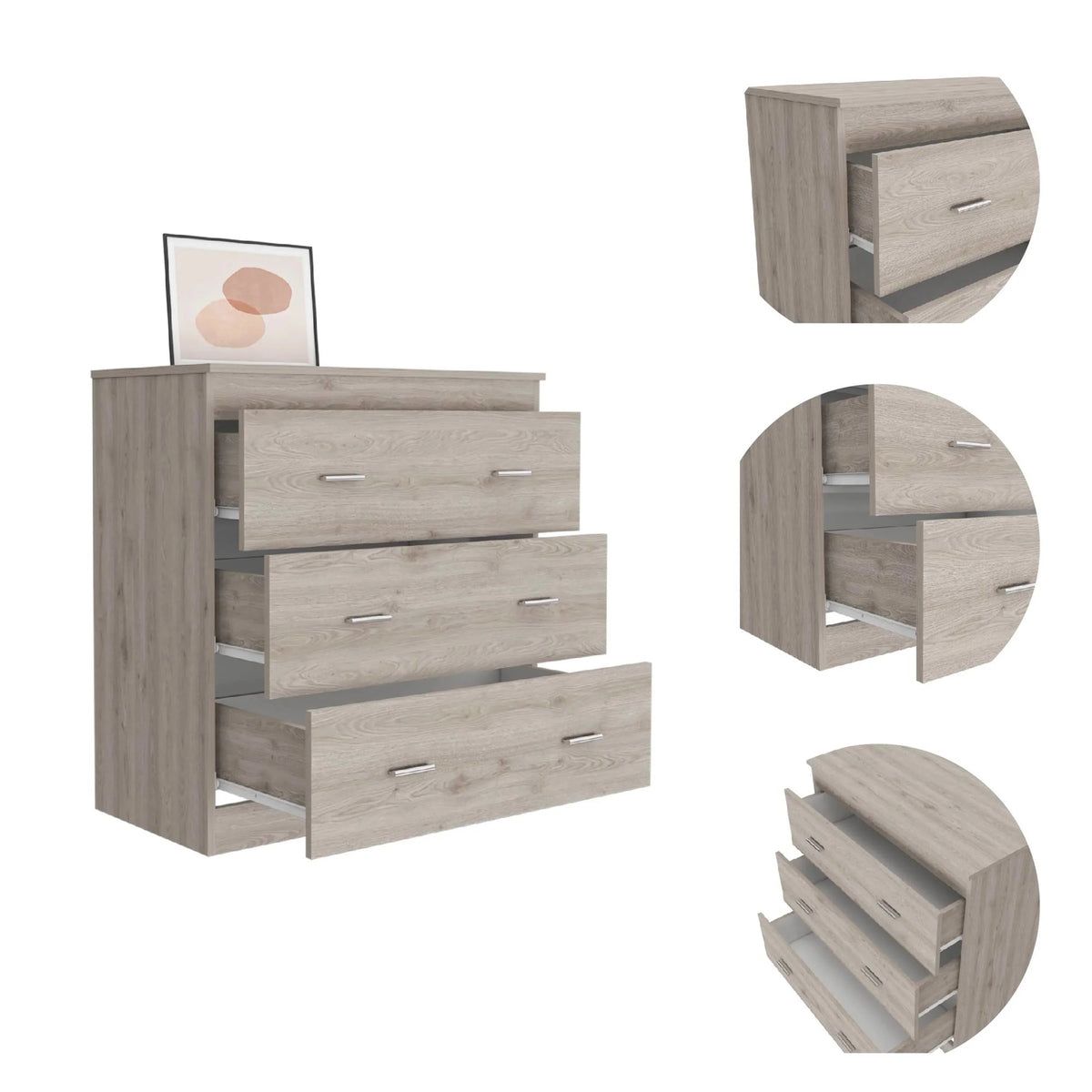 Light Grey Manufactured Wood Dresser K605