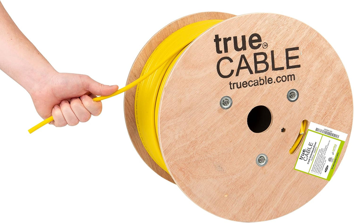 1000ft Yellow 23AWG Solid Bare Copper Bulk Ethernet Cable E9632