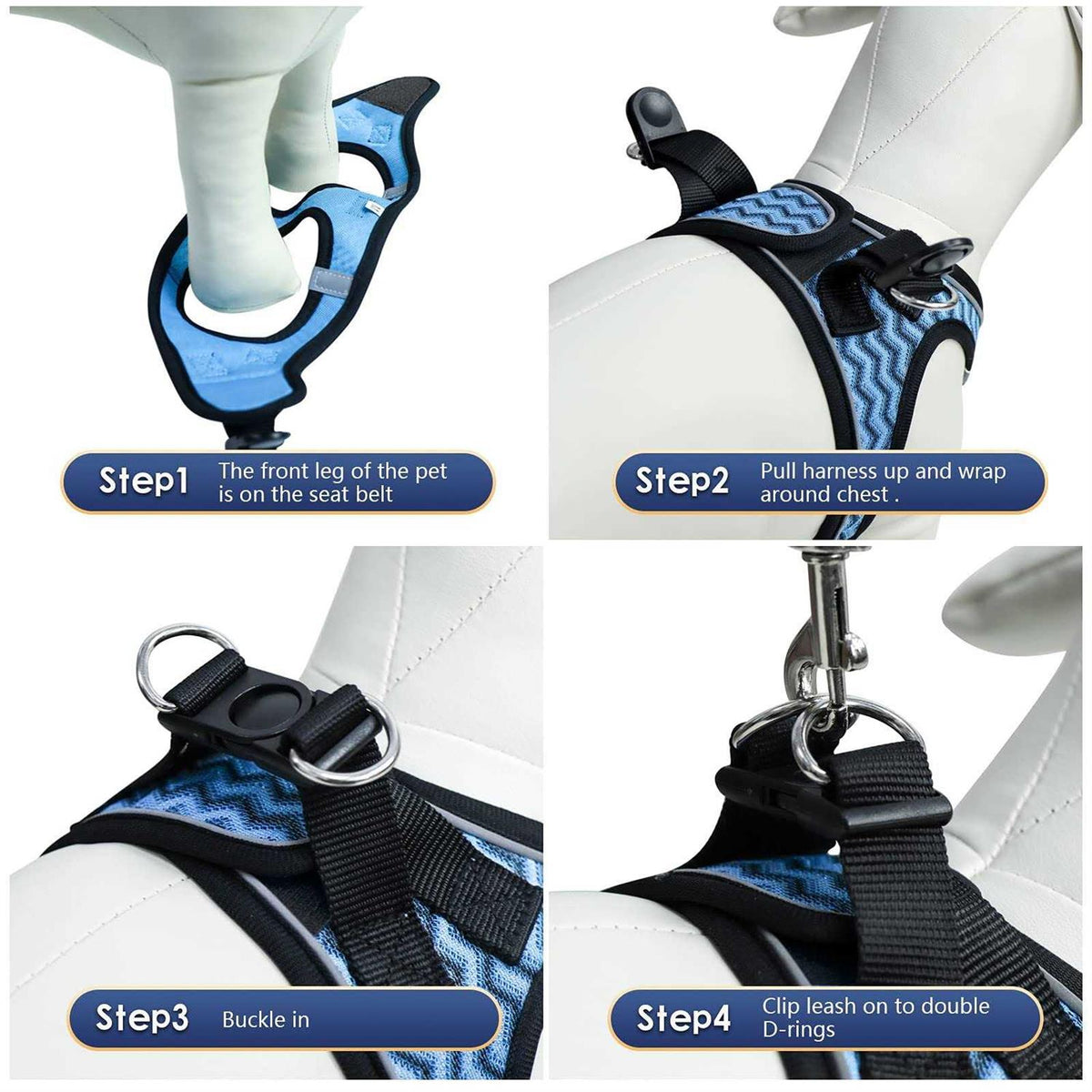 Dog Harness and Leash Set No Pull Soft Mesh Pet Harness V4716